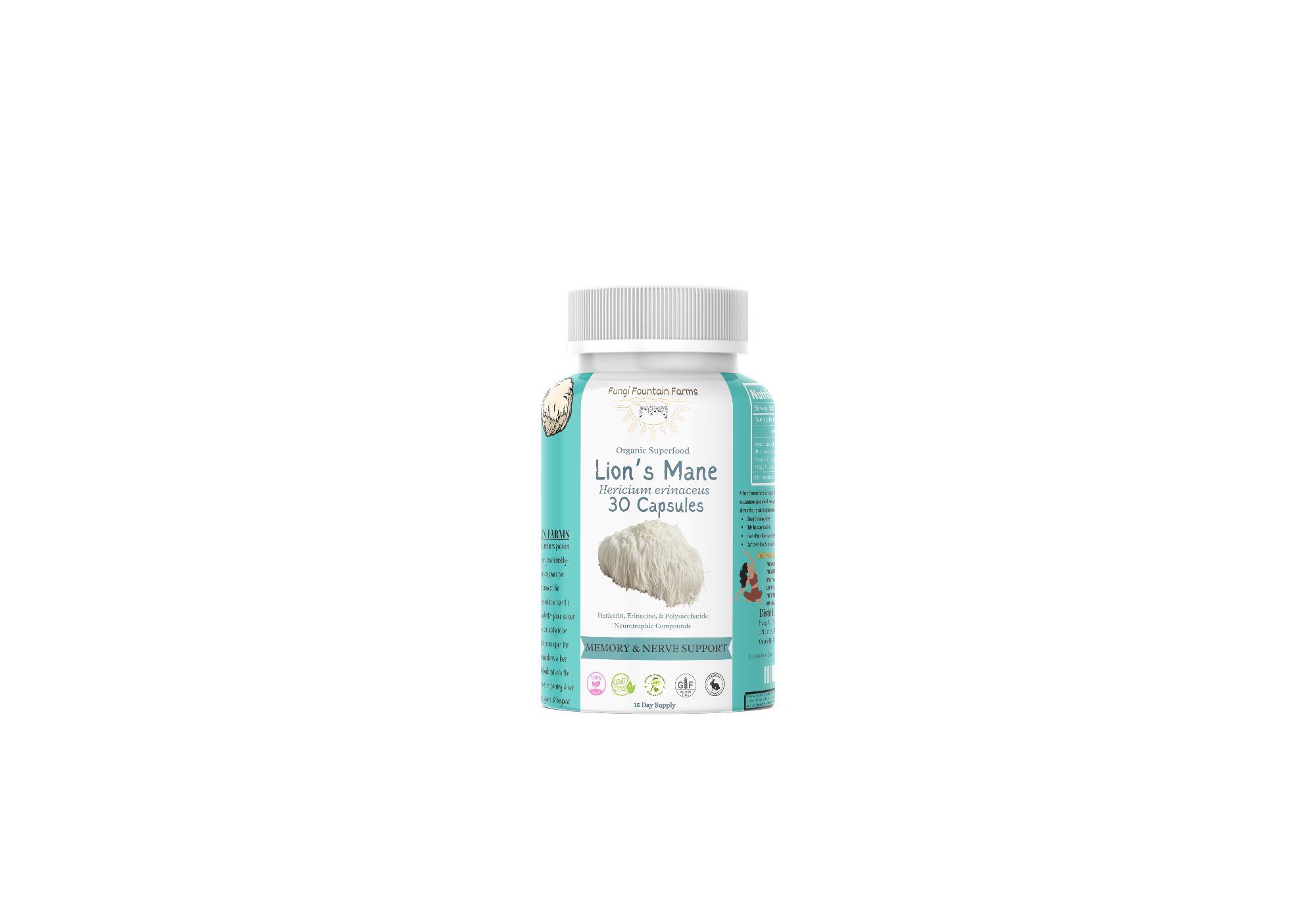 Lion’s Mane (Hericium erinaceus) Mushroom Capsules - Image 3