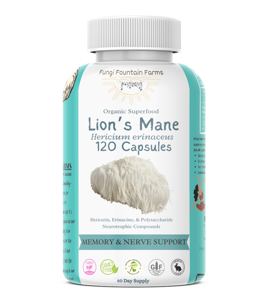 Lion’s Mane (Hericium erinaceus) Mushroom Capsules